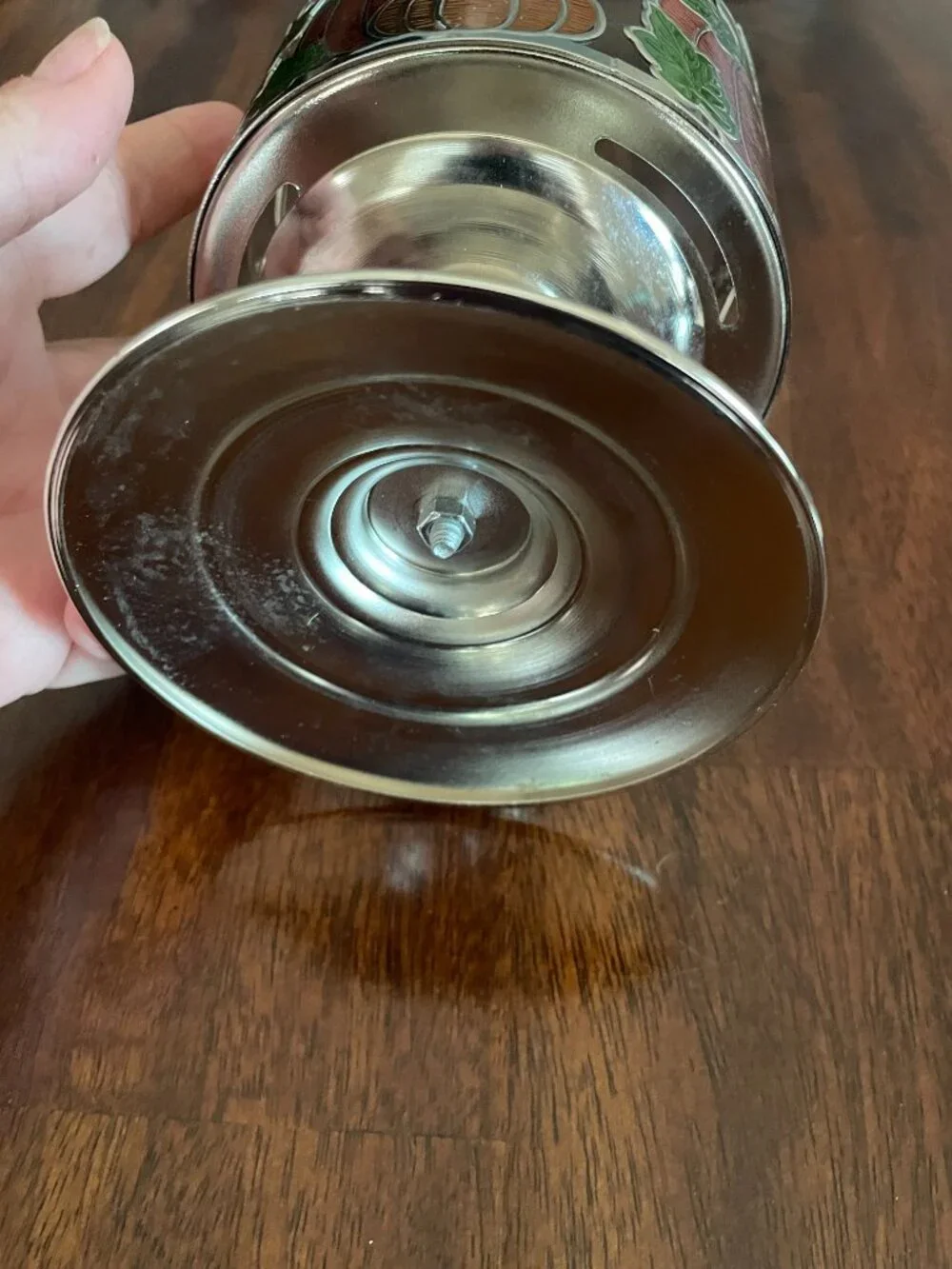 Bath & Body Works Pumpkin Pattern Metal 3 Wick Candle Pedestal Holder!